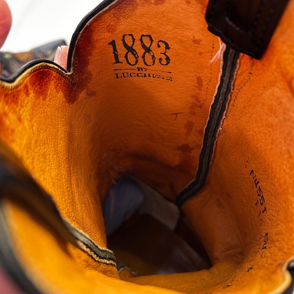 Lucchese 1883 Black Floral Boots - Picture 5 of 10